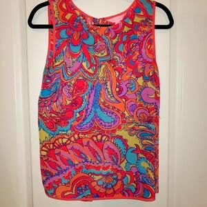 Lilly Pulitzer Vibrant Multicolor Sleeveless Silk Top, Medium